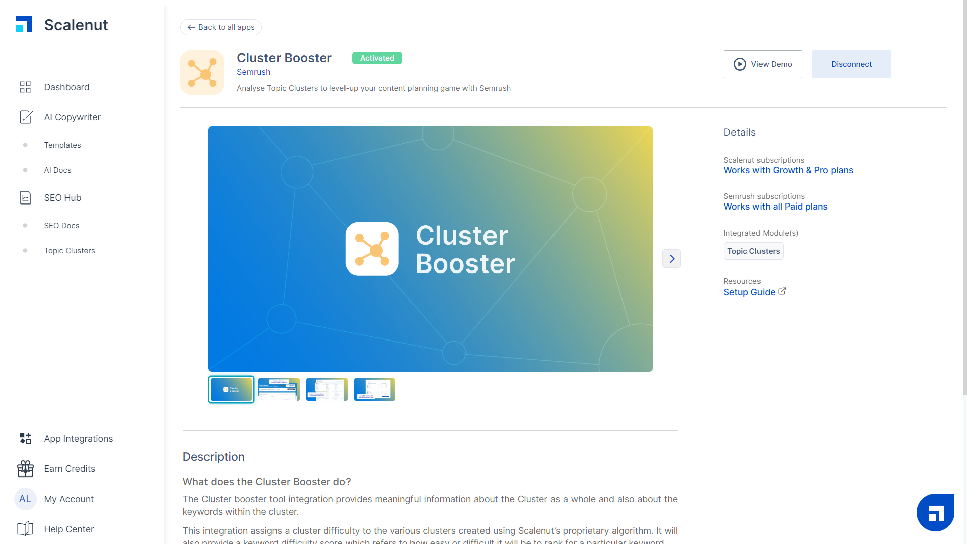 Cluster Booster in Scalenut